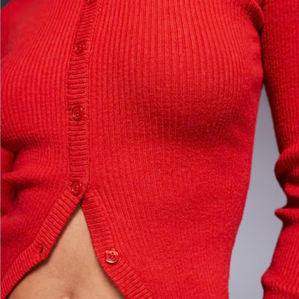Princess Polly Red Cardigan Sweater - Picture 3 of 8